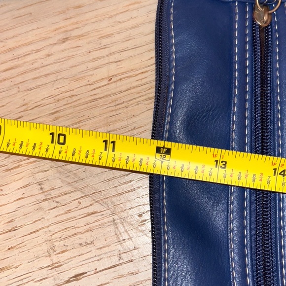 Crossbody Purse Messenger Blue Faux Leather Bag - Picture 16 of 16